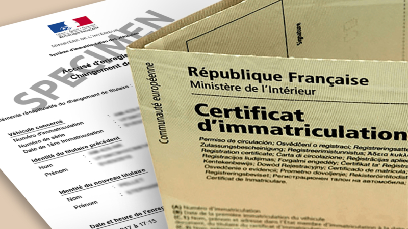 Démarches pour certificat d’immatriculation