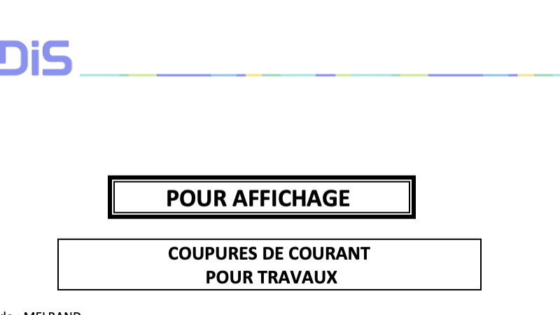 Enedis vous informe d’une coupure de courant