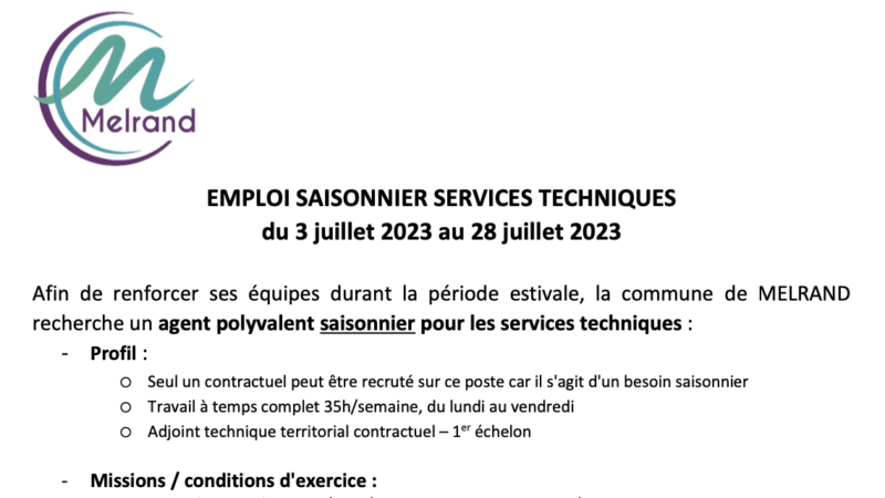 Recrutement saisonnier