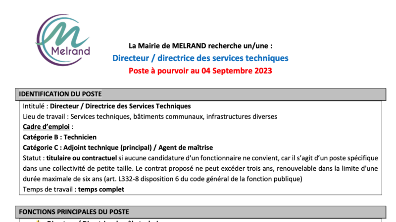 Recrutement DST à Melrand