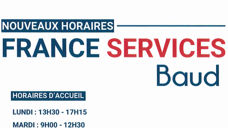 CHANGEMENT HORAIRES – FRANCE SERVICES