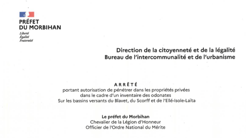 Arrêté préfectoral autorisation de pénétrer sur les propriétés privées
