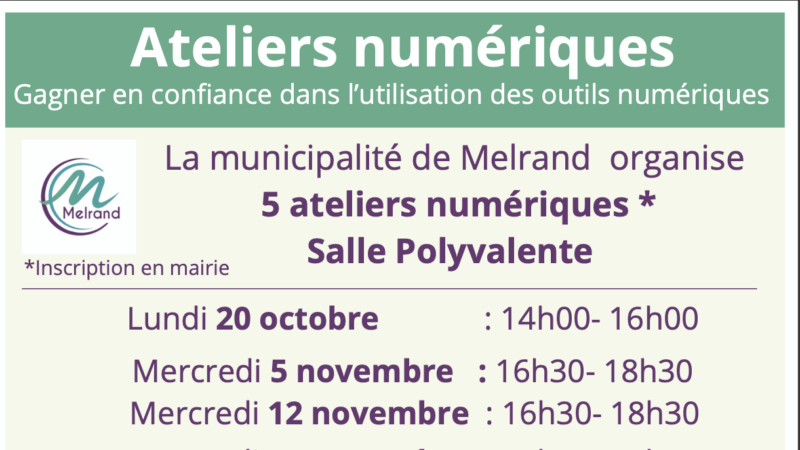 Ateliers numériques – octobre et novembre 2025