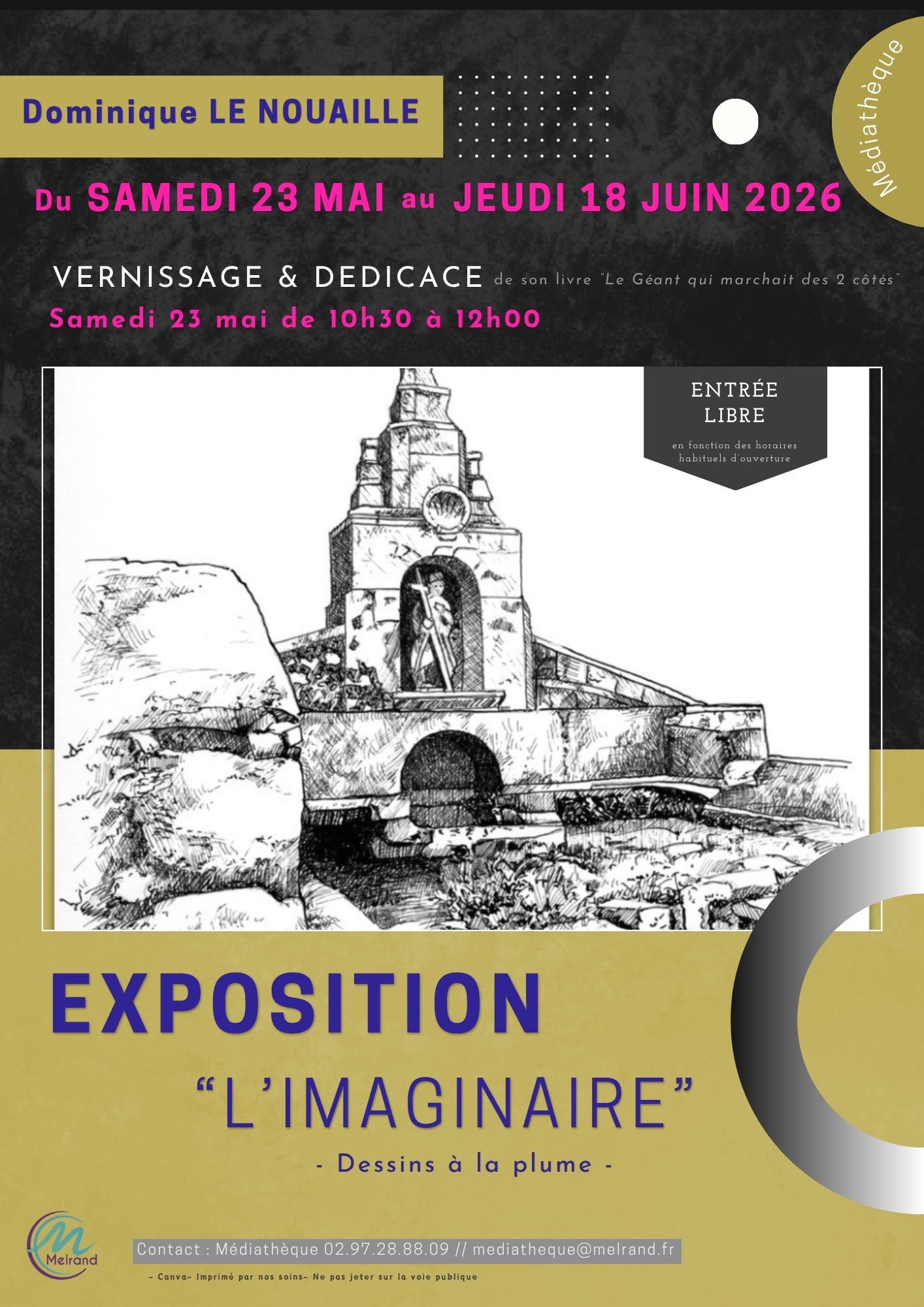 Exposition « L’imaginaire » de Dominique Le Nouaille à la médiathèque