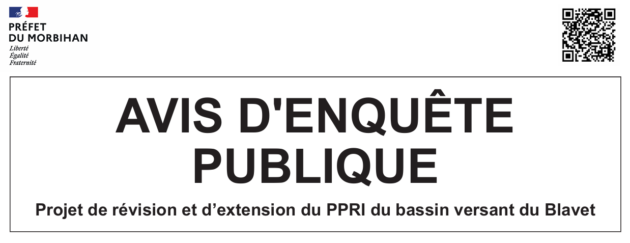 Avis d’Enquête publique: Plan de prévention des risques inondations du Blavet
