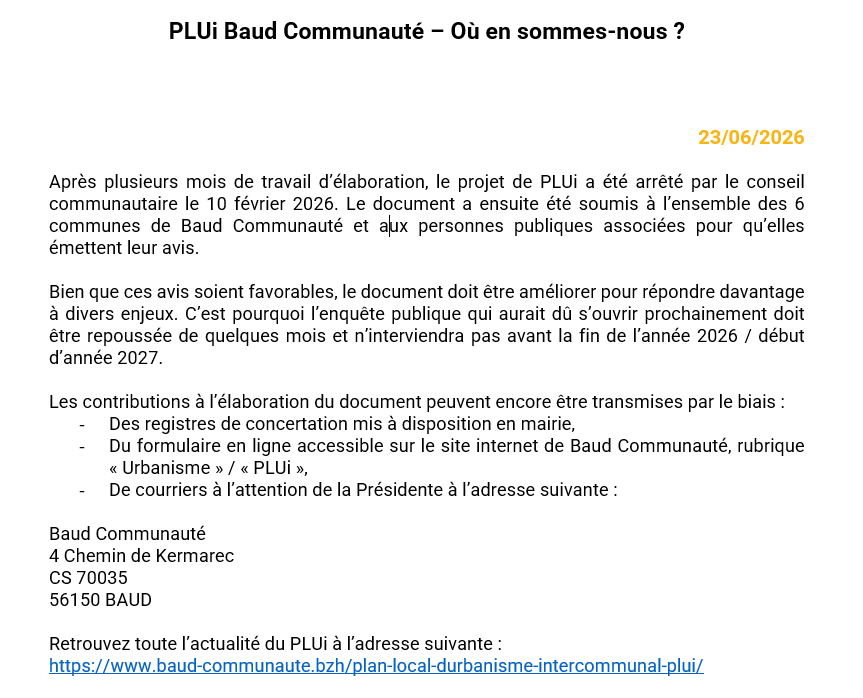 communiqué de presse PLUI