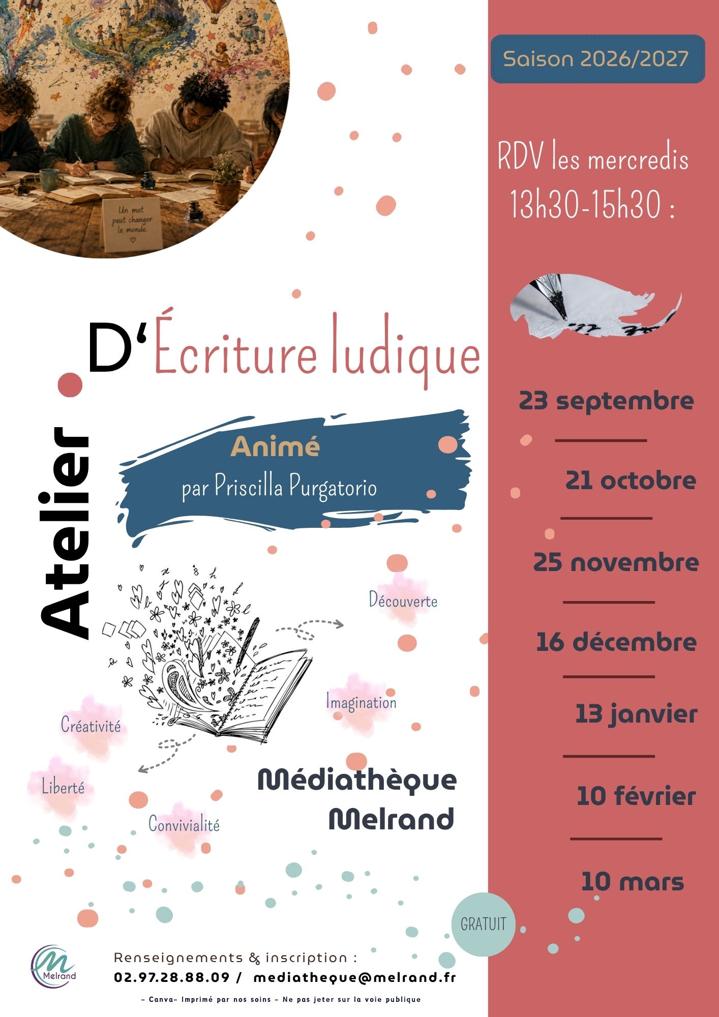 Atelier d&rsquo;écriture ludique